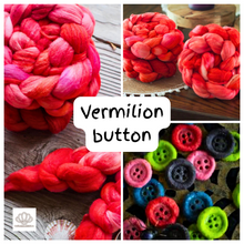 Load image into Gallery viewer, Vermilion Button Rambouillet Mulberry Silk Combed Top