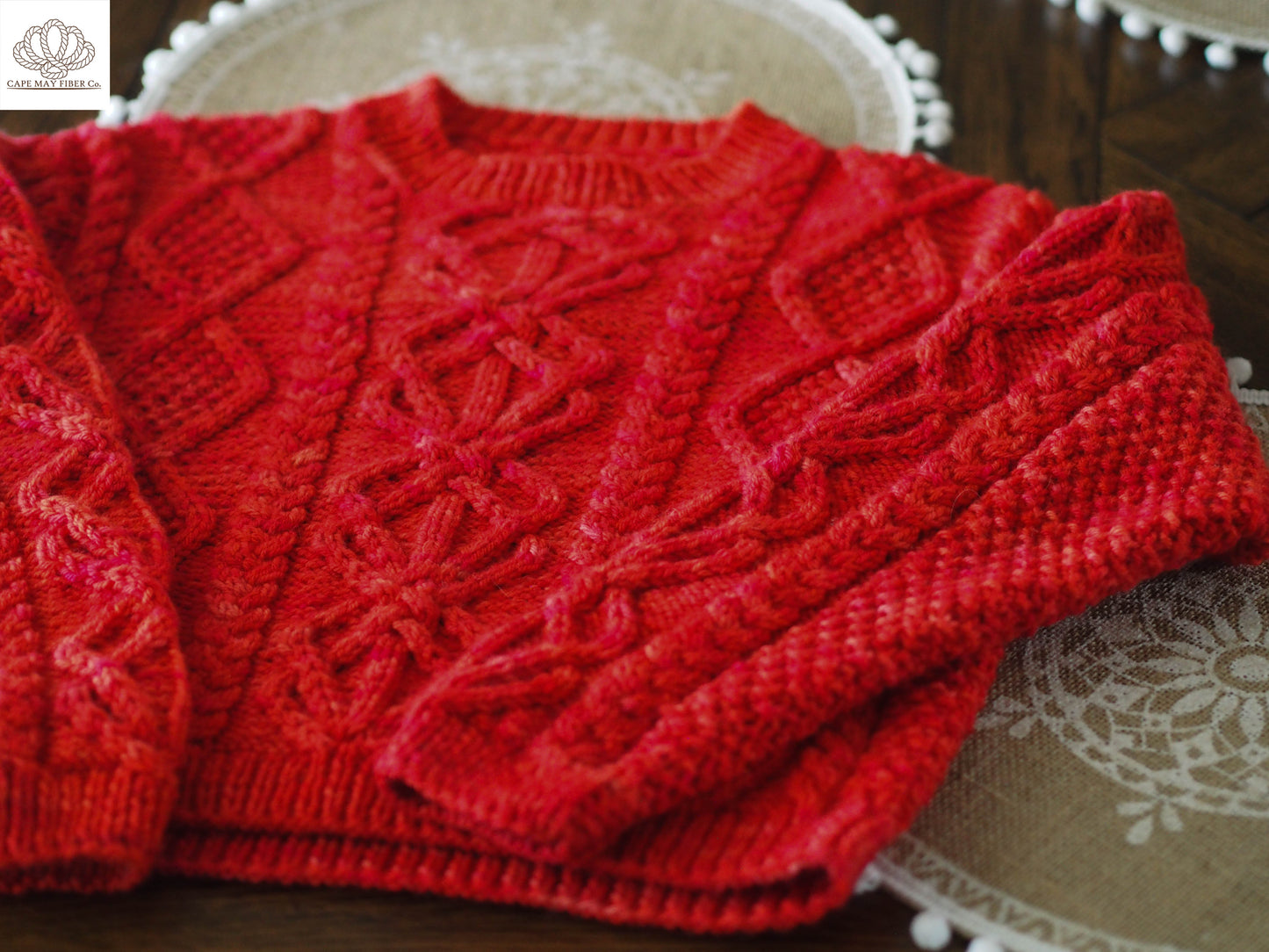 Kittiwake Cabled Pullover Aran Weight Knitting Pattern