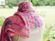 Load image into Gallery viewer, Lozen Striped Shawl Fingering and Lace Knitting Pattern