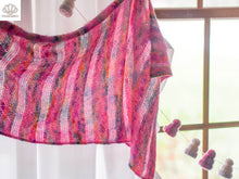 Load image into Gallery viewer, Lozen Striped Shawl Fingering and Lace Knitting Pattern