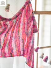 Load image into Gallery viewer, Lozen Striped Shawl Fingering and Lace Knitting Pattern