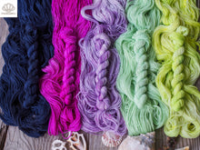 Load image into Gallery viewer, Luna Moths Dance Sparkle Sock Mini Skein Set of 5