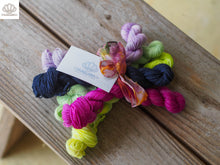 Load image into Gallery viewer, Luna Moths Dance Sparkle Sock Mini Skein Set of 5