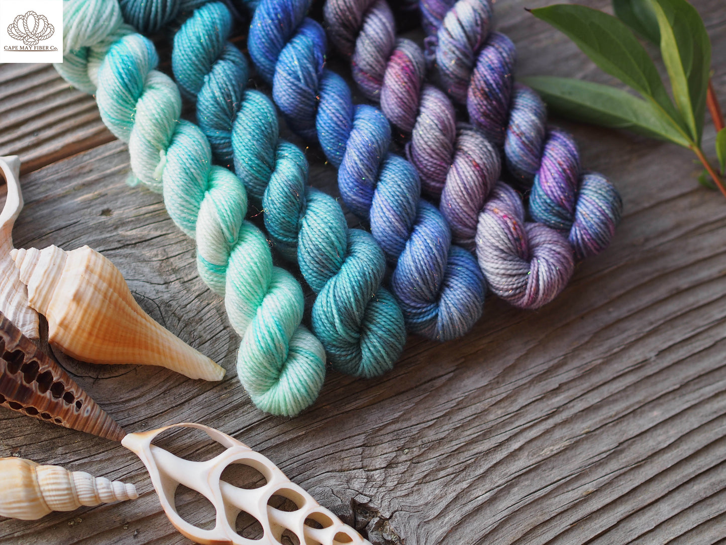 Ocean Blues Sparkle Sock Mini Skein Set of 5