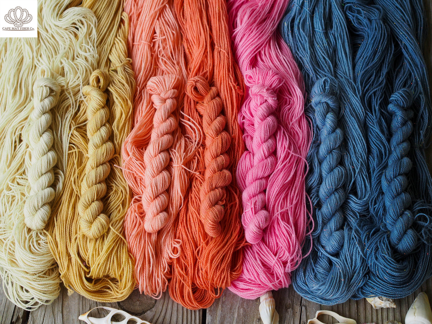 Naturally Dyed Mermaid Sparkle Sock Mini Skein Set of 7