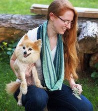 Load image into Gallery viewer, Stryped Cowl Knitting Pattern DK or Worsted Weight