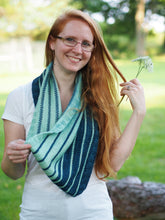 Load image into Gallery viewer, Stryped Cowl Knitting Pattern DK or Worsted Weight