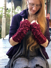 Load image into Gallery viewer, Dragon Cabled Gauntlets Knitting Pattern Dk or Worsted Weight