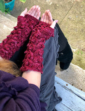 Load image into Gallery viewer, Dragon Cabled Gauntlets Knitting Pattern Dk or Worsted Weight