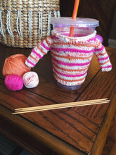 Load image into Gallery viewer, Cold Brew Koozie Hand Knitting Pattern Fingering Weight