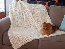 Load image into Gallery viewer, Sailor's Throw Knitting Pattern Super Bulky Weight