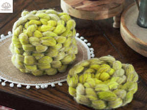 Charteuse Button Polwarth Linen Combed Top