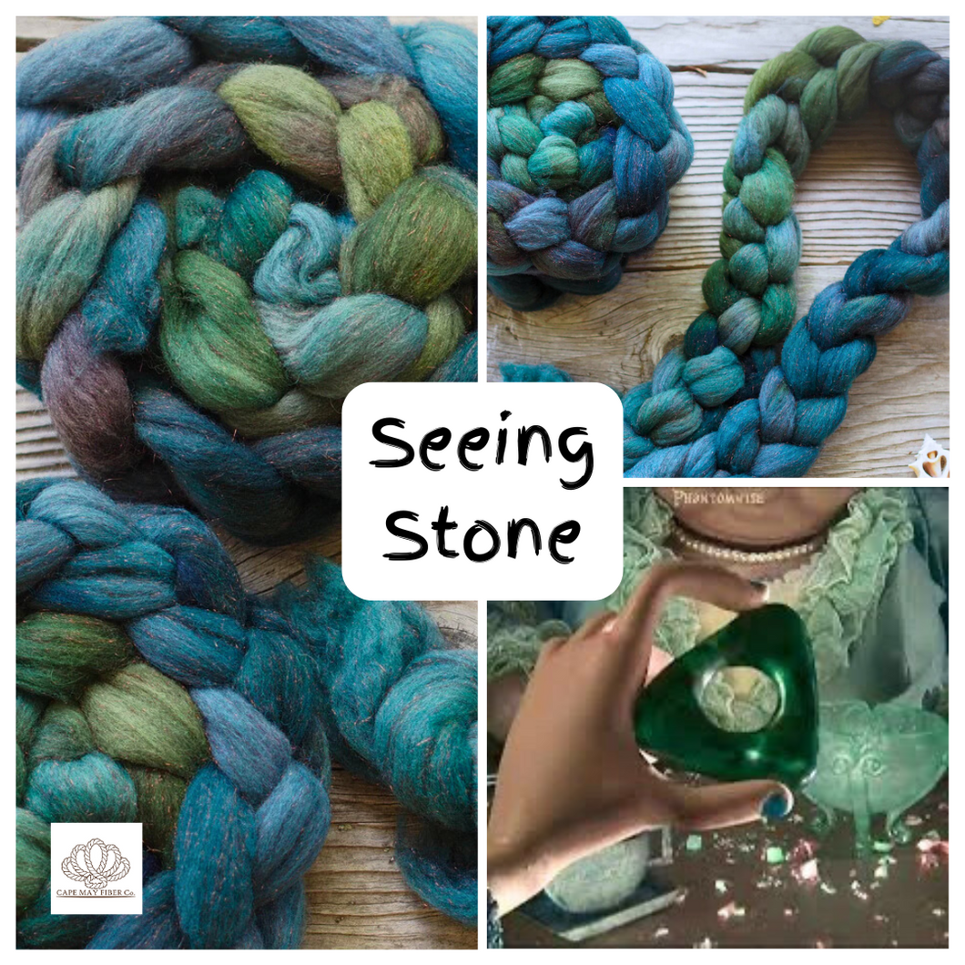 Seeing Stone Merino and Glitter Combed Top