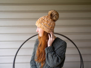 Haystack Hat Aran and Lace Knitting Pattern