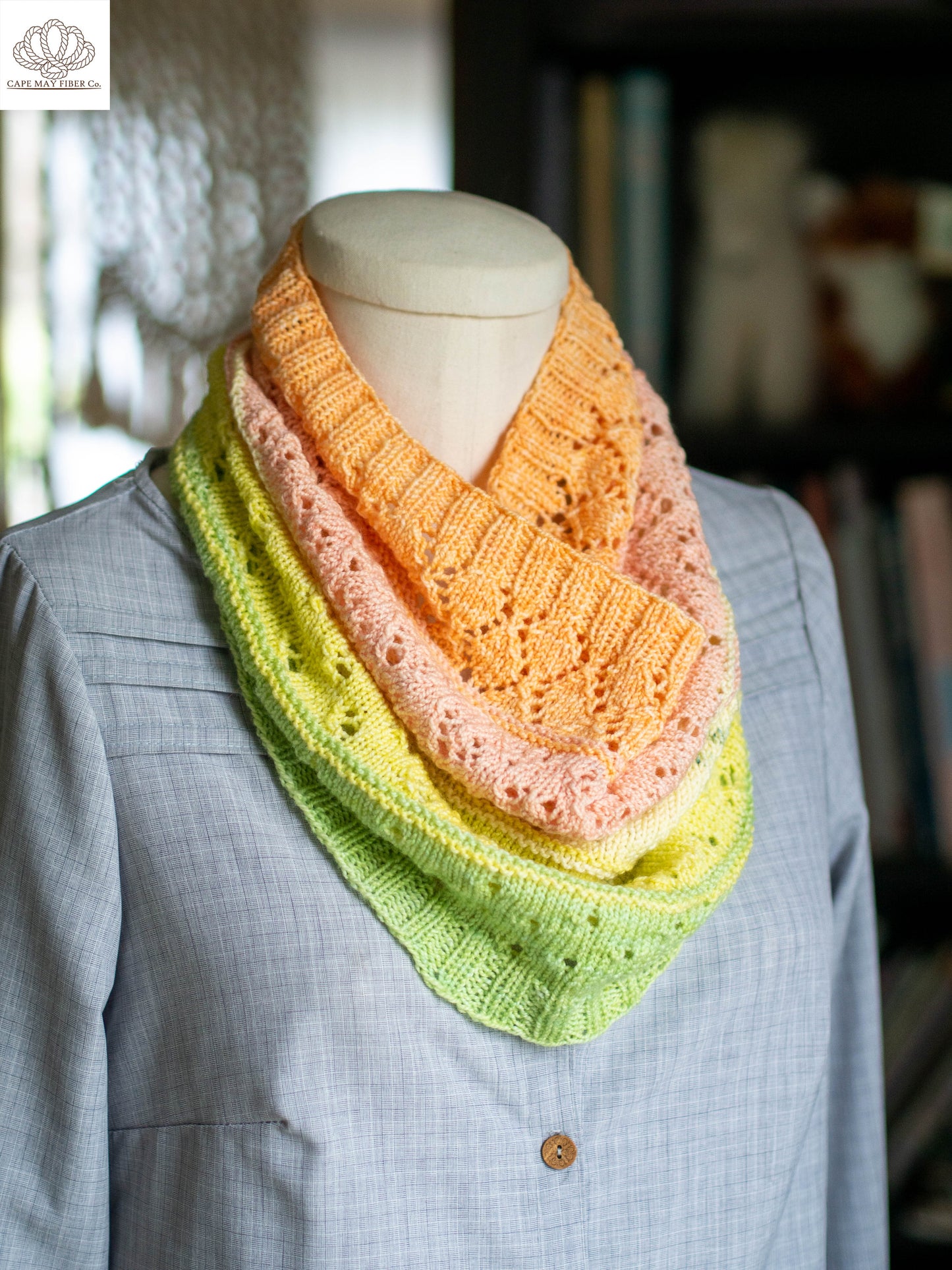 Lacy Sampler Cowl Fingering Weight Pattern