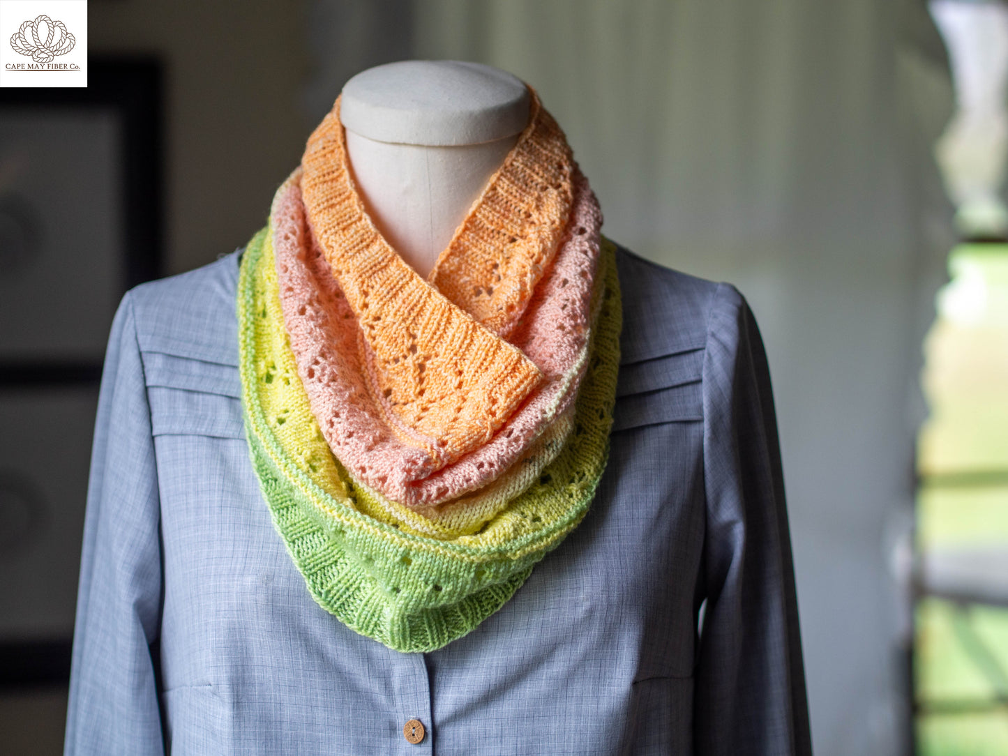 Lacy Sampler Cowl Fingering Weight Pattern