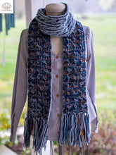 Load image into Gallery viewer, Hook Line Sinker Brioche Scarf Aran Weight Knitting Pattern
