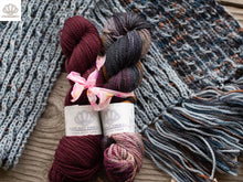Load image into Gallery viewer, Hook Line and Sinker Scarf Aran Weight Knitting Kit
