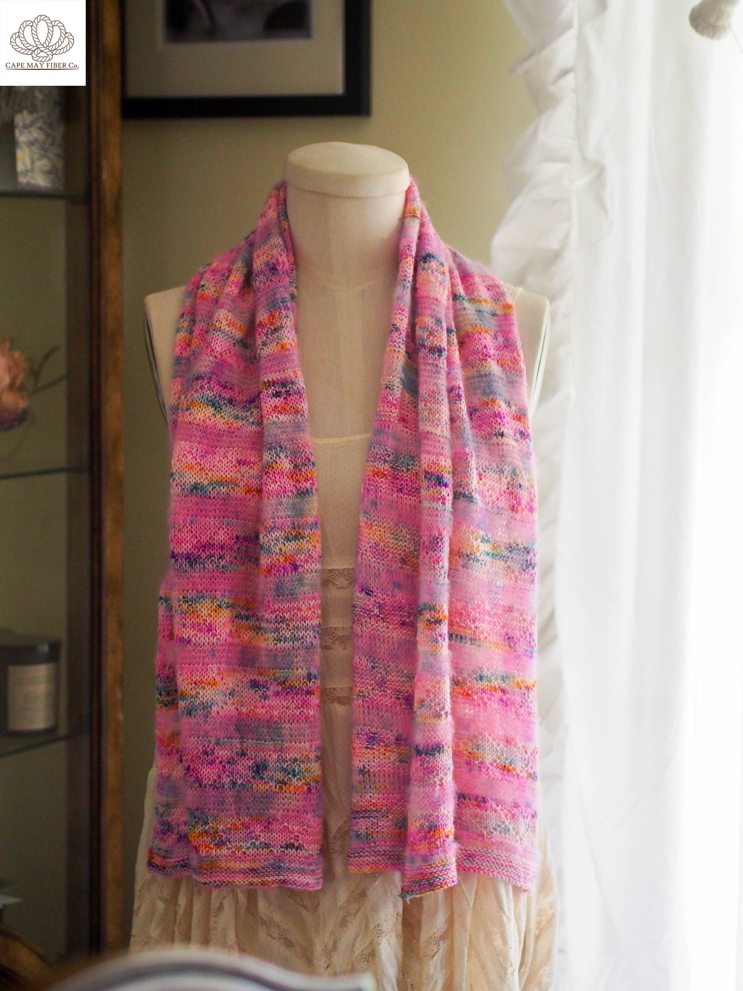 Lozen Striped Shawl Fingering and Lace Knitting Pattern