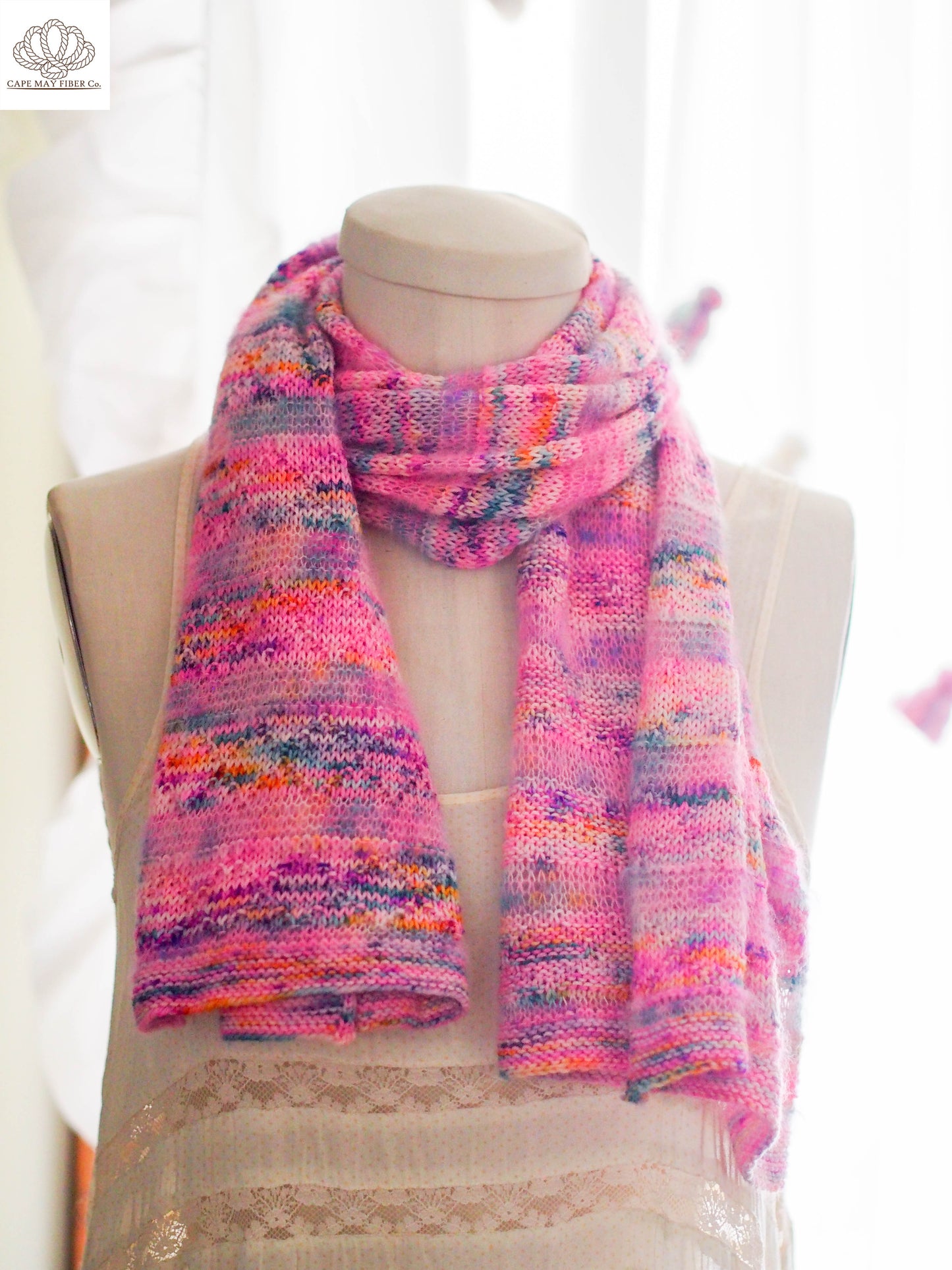 Lozen Striped Shawl Fingering and Lace Knitting Pattern