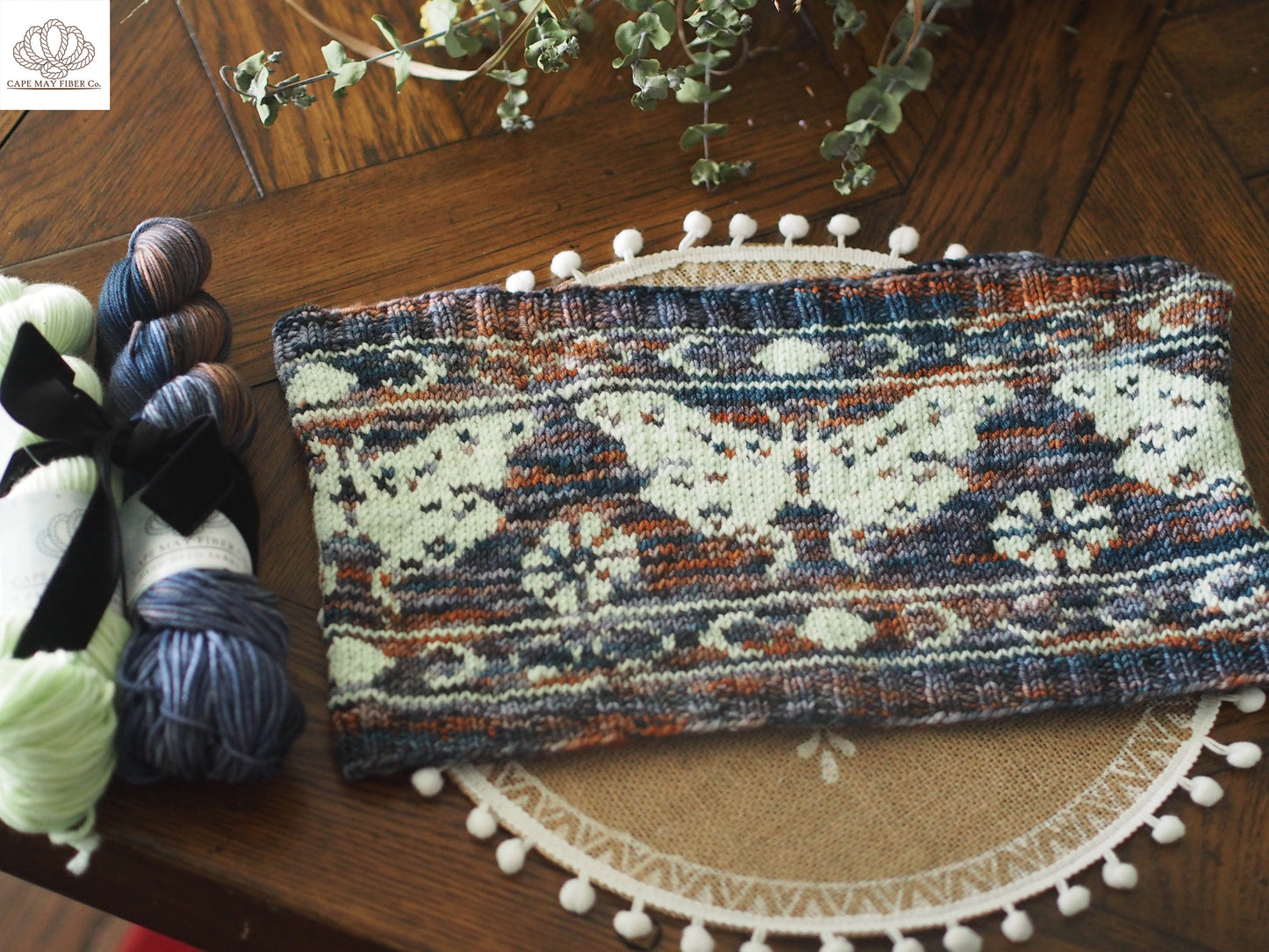 Luna Moth Cowl DK Weight Knitting Pattern