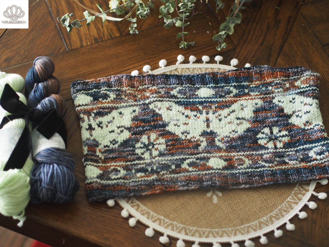 Luna Moth Cowl DK Weight Knitting Pattern