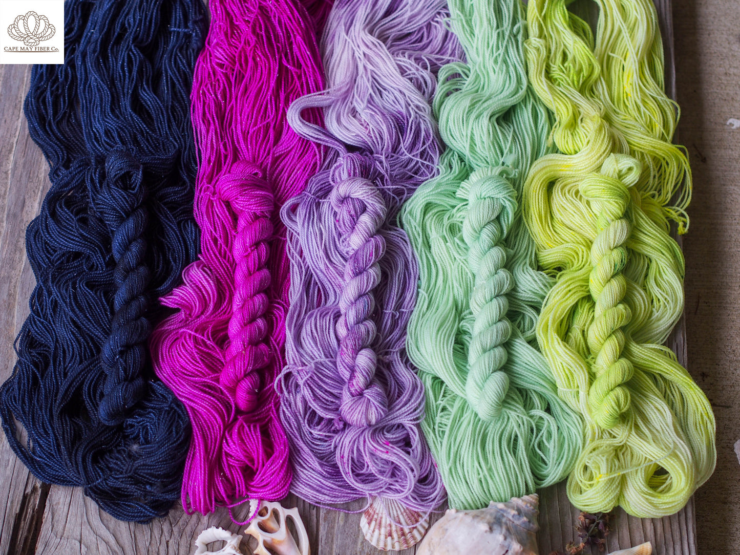 Luna Moths Dance Sparkle Sock Mini Skein Set of 5