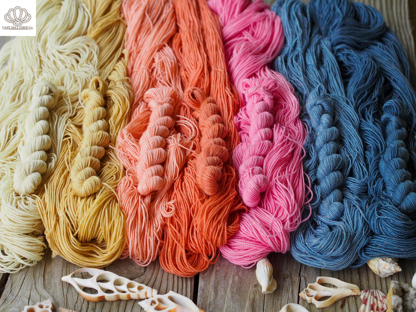Naturally Dyed Mermaid Sparkle Sock Mini Skein Set of 7