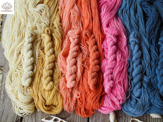 Naturally Dyed Mermaid Sparkle Sock Mini Skein Set of 7