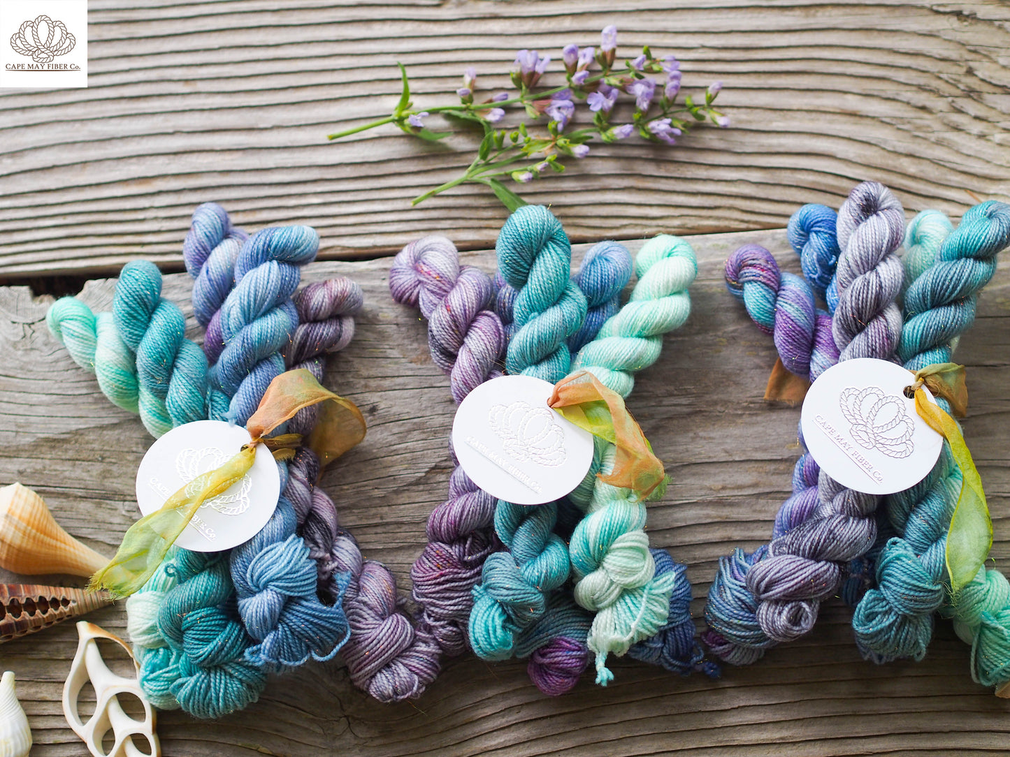 Ocean Blues Sparkle Sock Mini Skein Set of 5