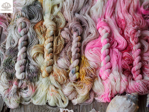 Pink Pony Girl Sparkle Sock Mini Skein Set of 5