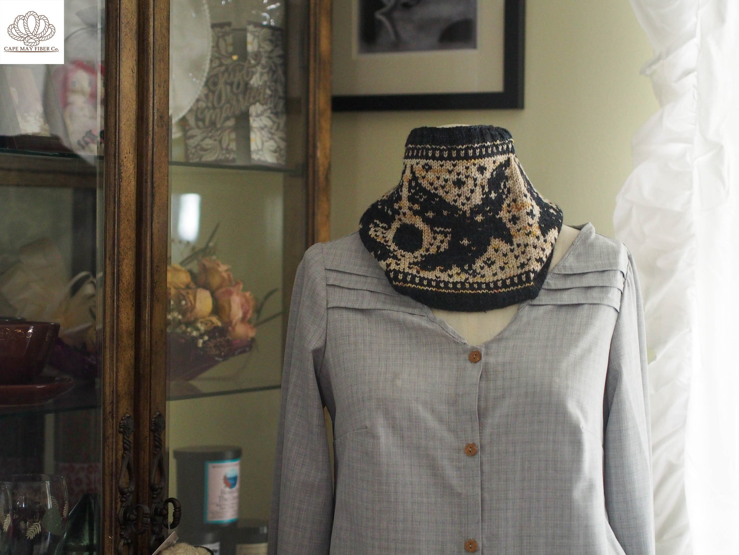 Quoth the Raven Cowl Knitting Pattern Sport or DK Weight