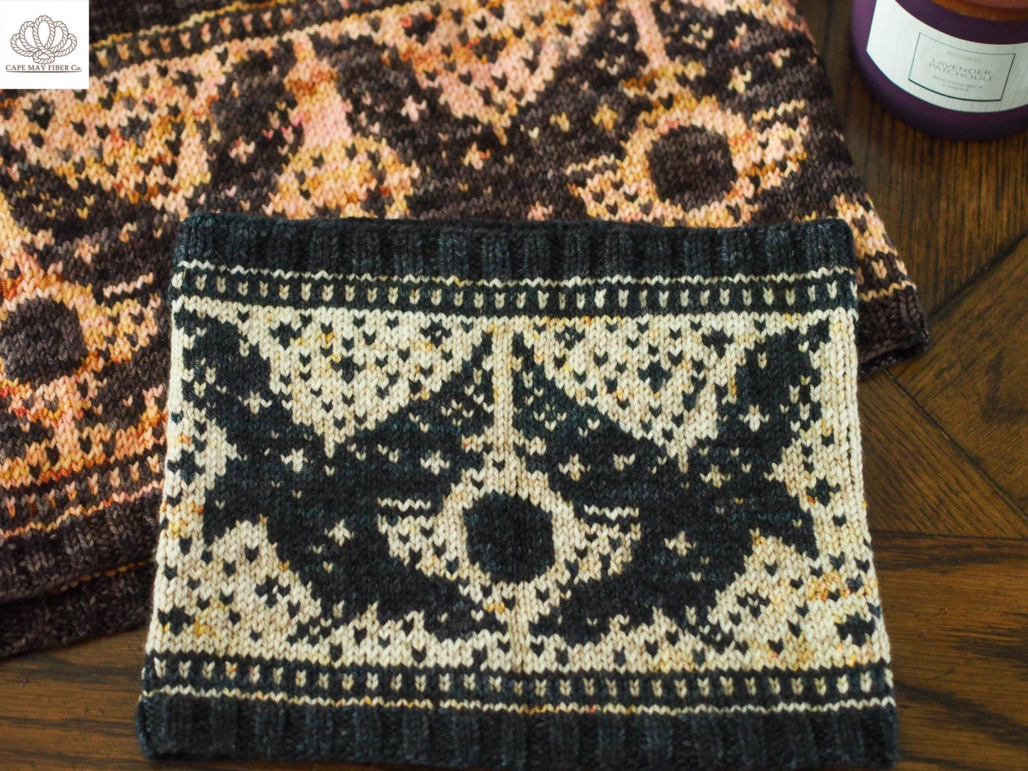 Quoth the Raven Cowl Knitting Pattern Sport or DK Weight