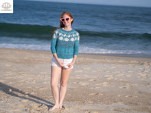 Load image into Gallery viewer, Seashell Pullover Fingering Weight Knitting Pattern
