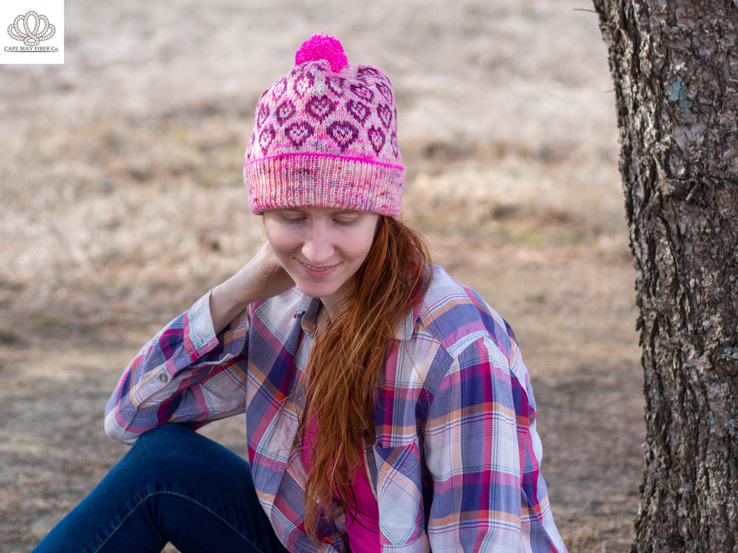 Sweet Tart Hat fingering weight knitting pattern