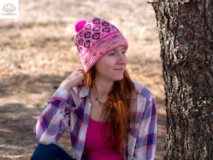 Sweet Tart Hat fingering weight knitting pattern