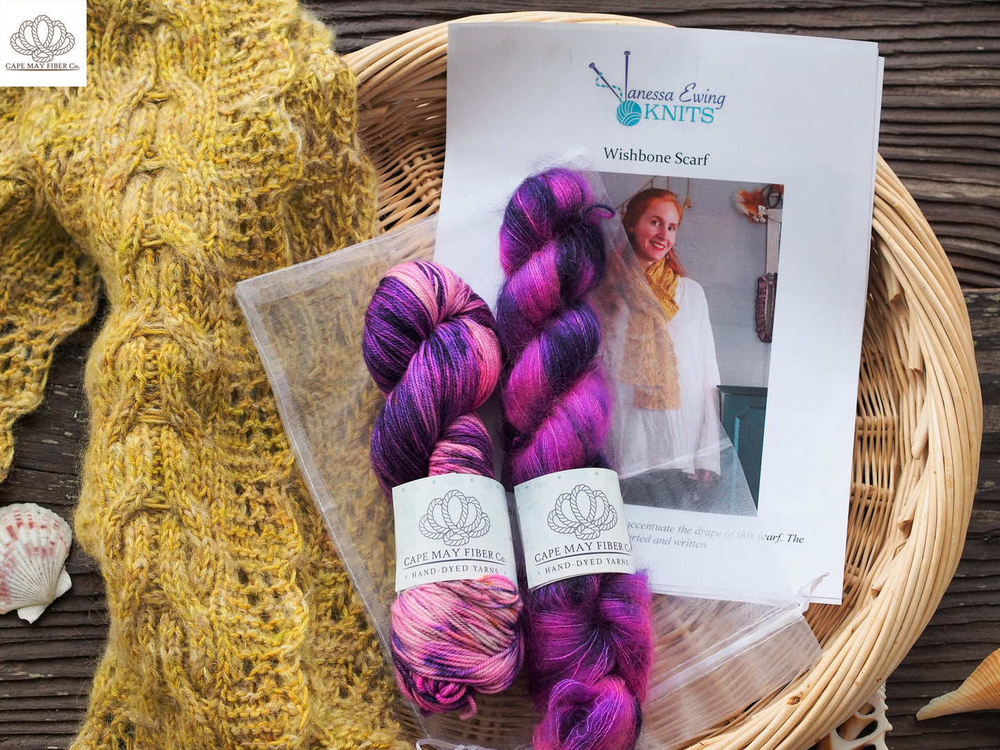 Wishbone Scarf Fingering and Lace weight Kit