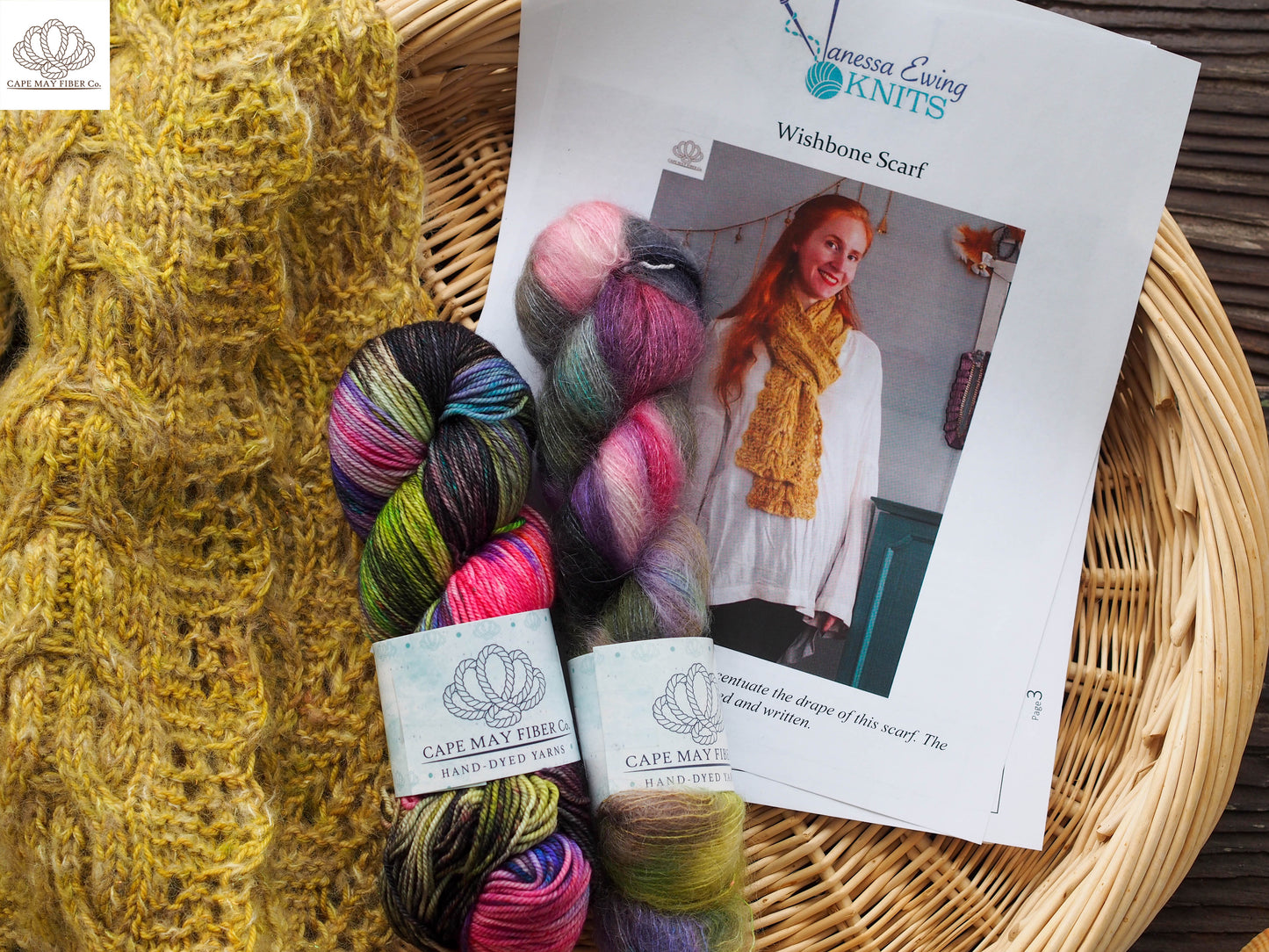 Wishbone Scarf Fingering and Lace weight Kit