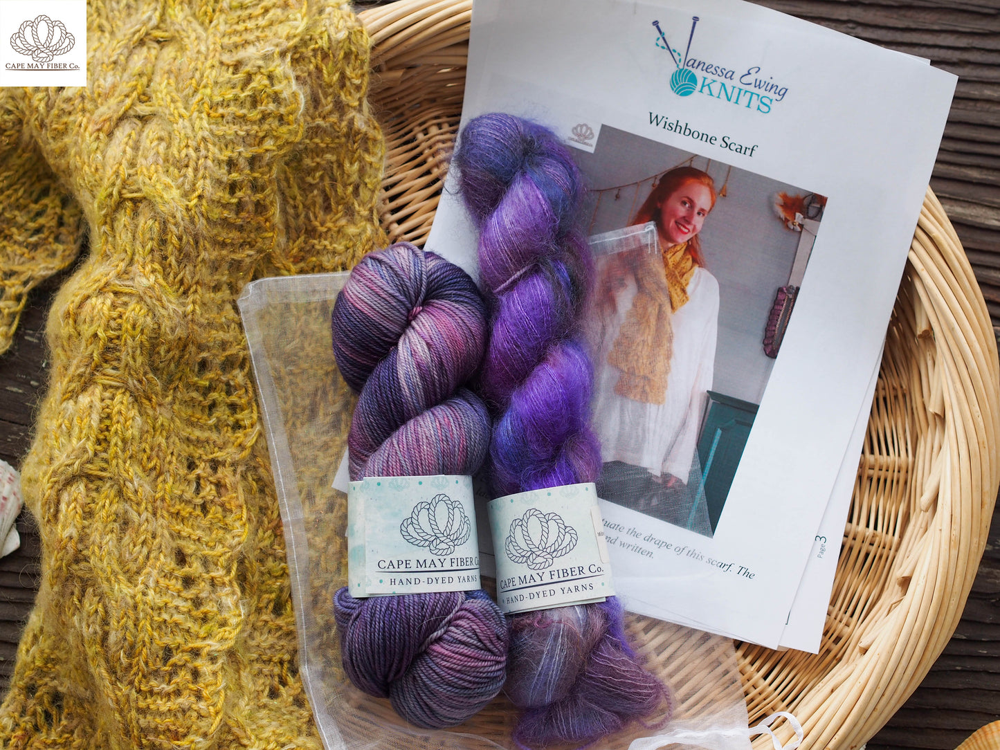 Wishbone Scarf Fingering and Lace weight Kit