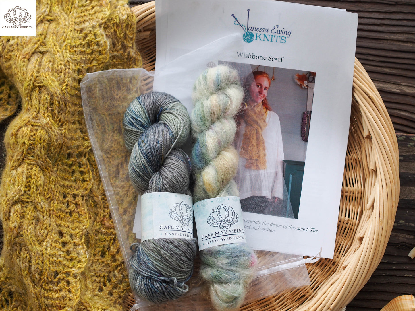 Wishbone Scarf Fingering and Lace weight Kit