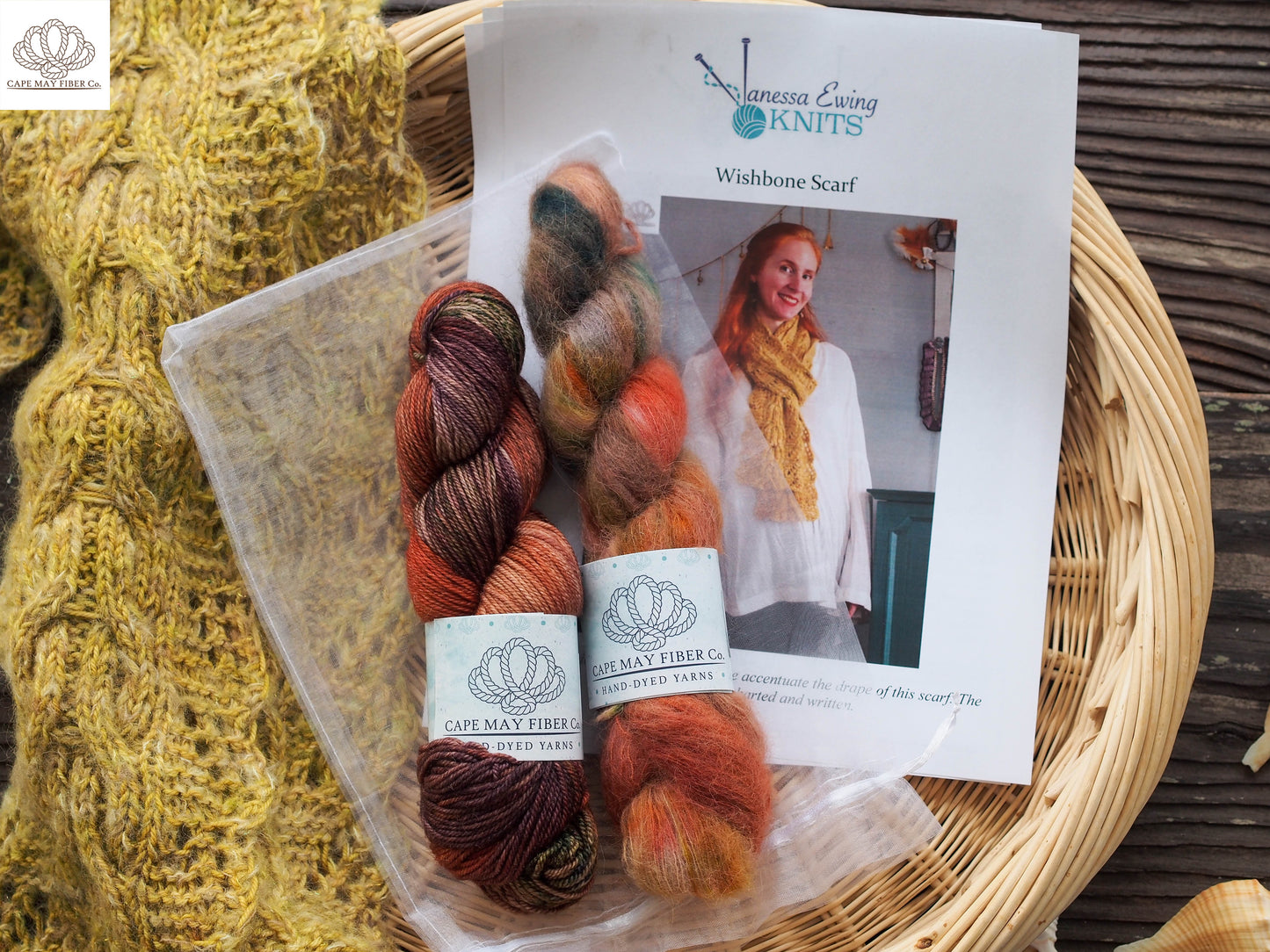 Wishbone Scarf Fingering and Lace weight Kit