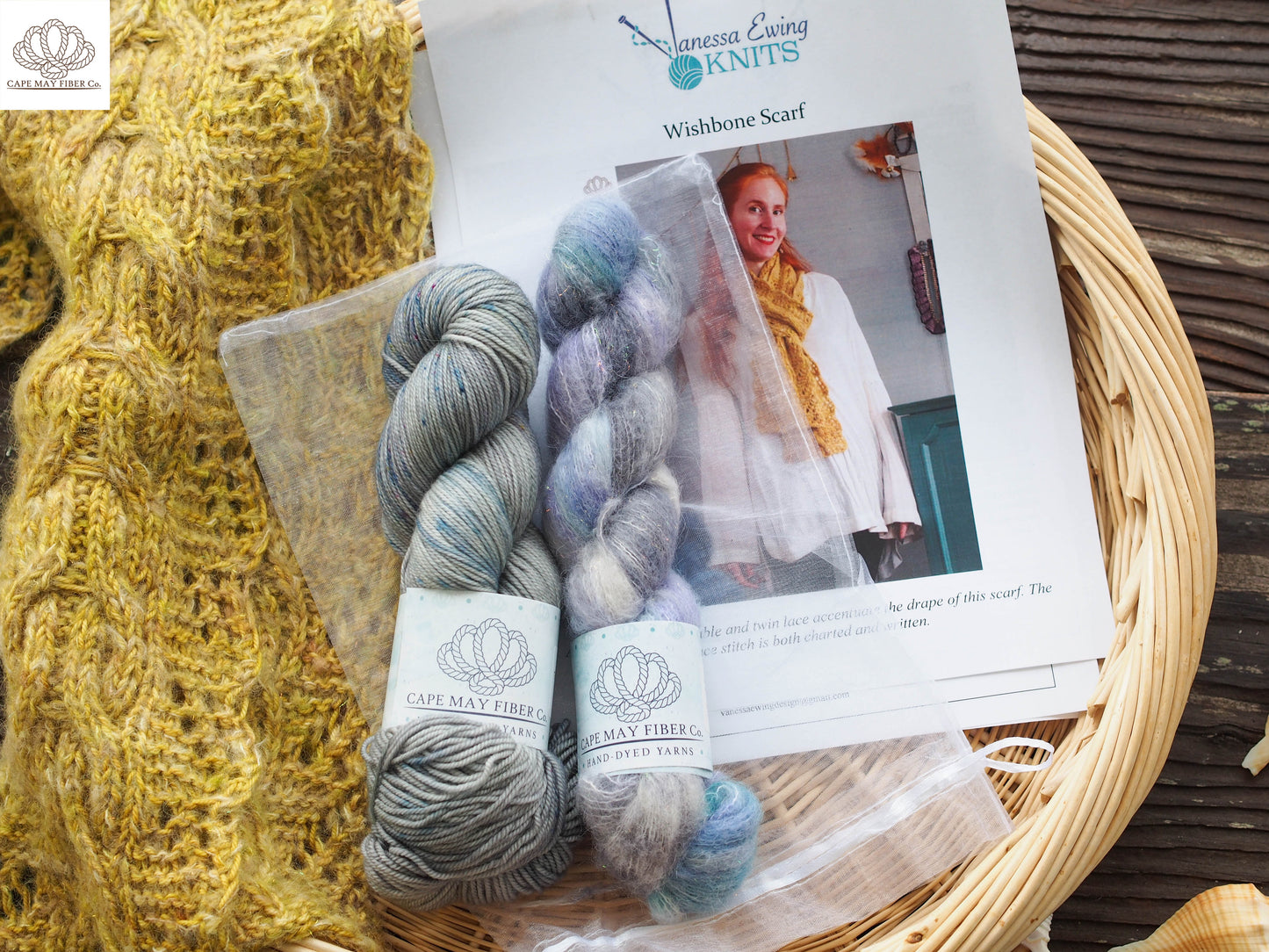 Wishbone Scarf Fingering and Lace weight Kit