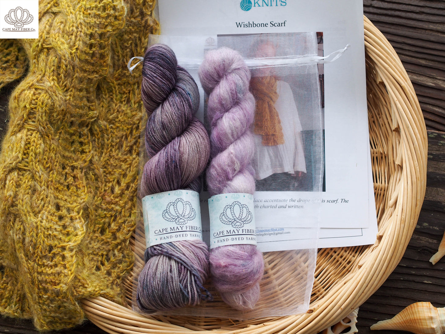 Wishbone Scarf Fingering and Lace weight Kit