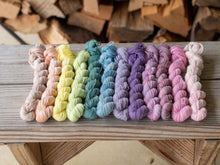Load image into Gallery viewer, 12 Mini Skein Set Sock Naturally Dyed
