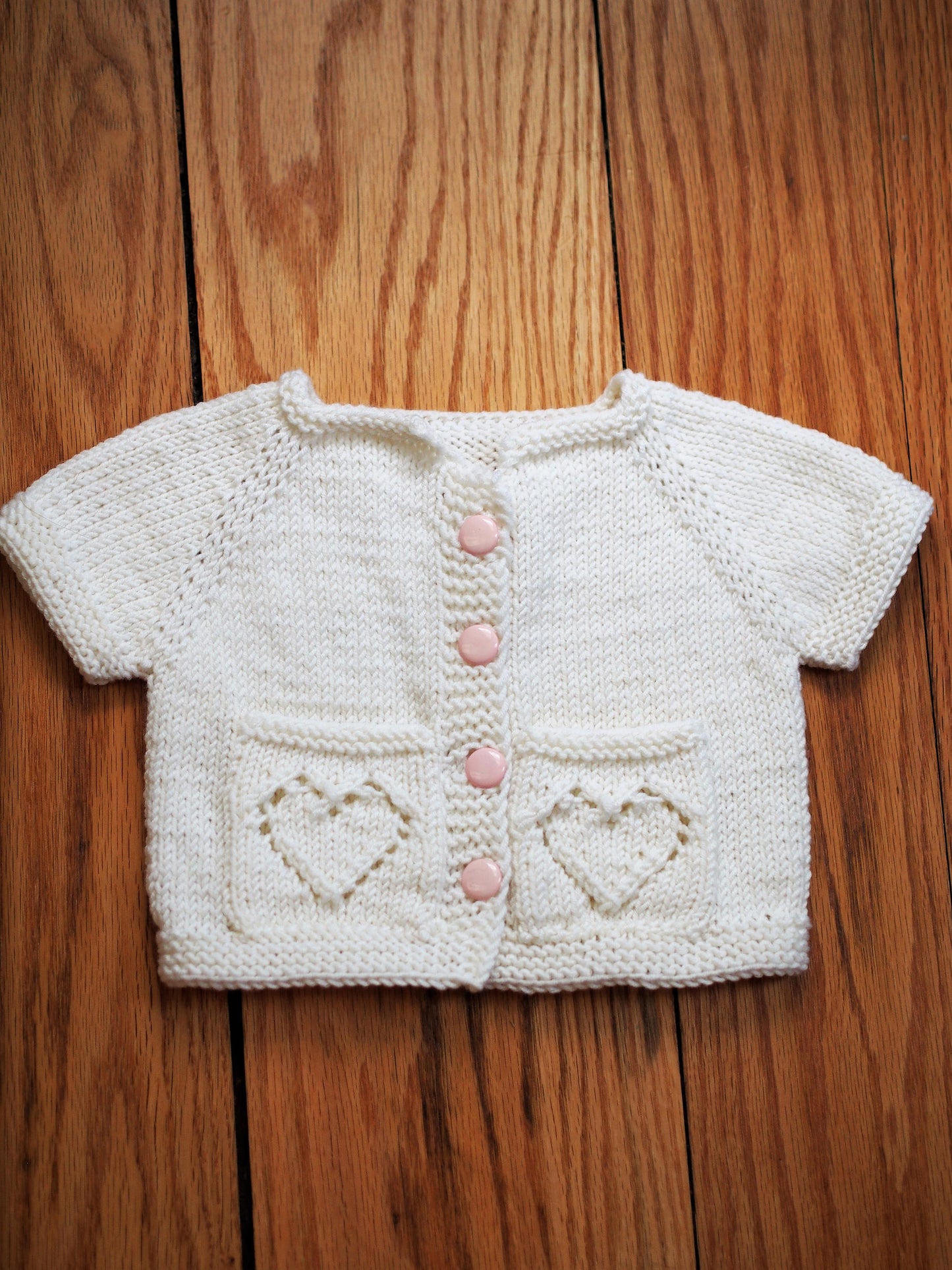 Sweetheart Baby Cardigan Knitting Pattern DK Weight