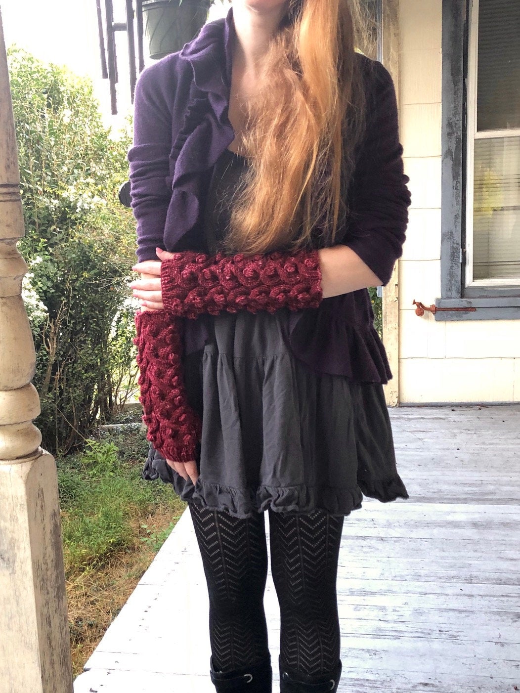 Dragon Cabled Gauntlets Knitting Pattern Dk or Worsted Weight