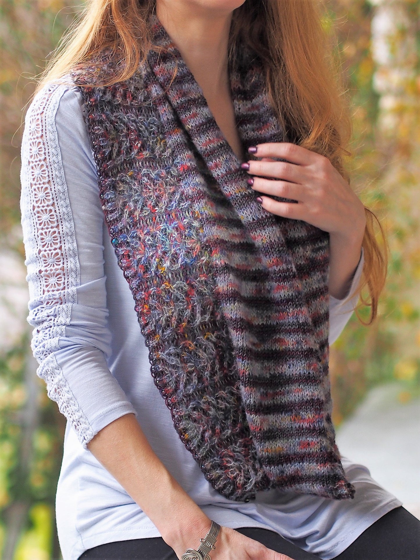 Kedging Cowl Knitting Pattern Lace and Fingering Weight