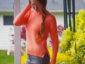 Jersey Peach Pullover Knitting Pattern Fingering Weight