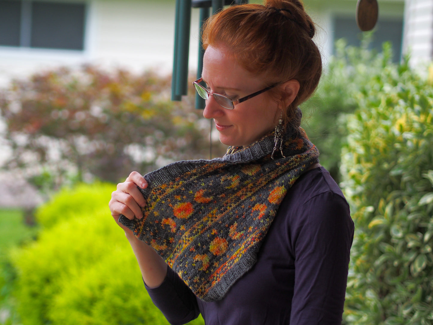 Broom Riding Cowl Hand Knitting Pattern DK and Fingering Weight