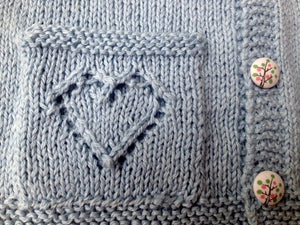 Sweetheart Baby Cardigan Knitting Pattern Fingering Weight